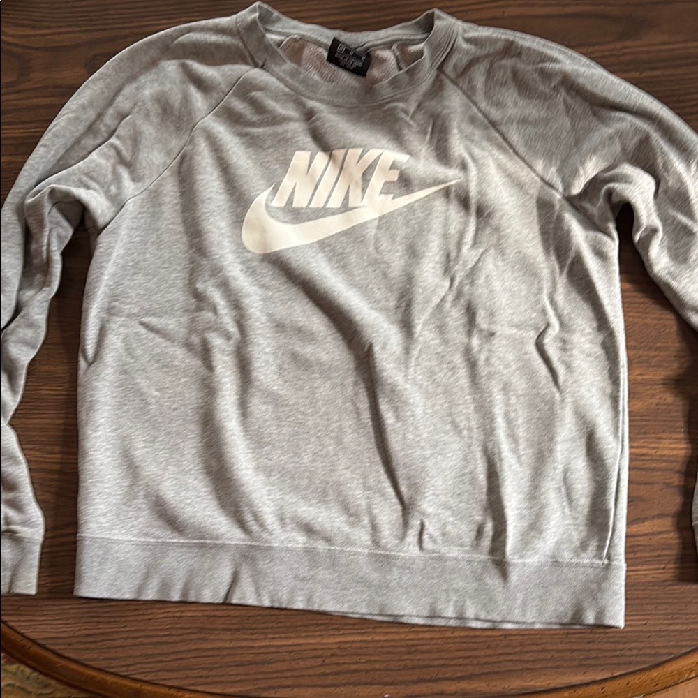 Nike Men's Light Gray Crewneck Sweater